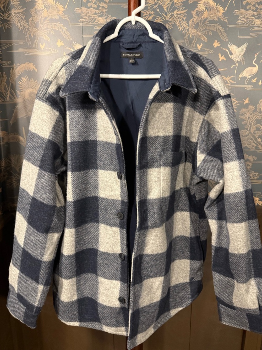 Banana Republic Navy Wool-Blend Shacket